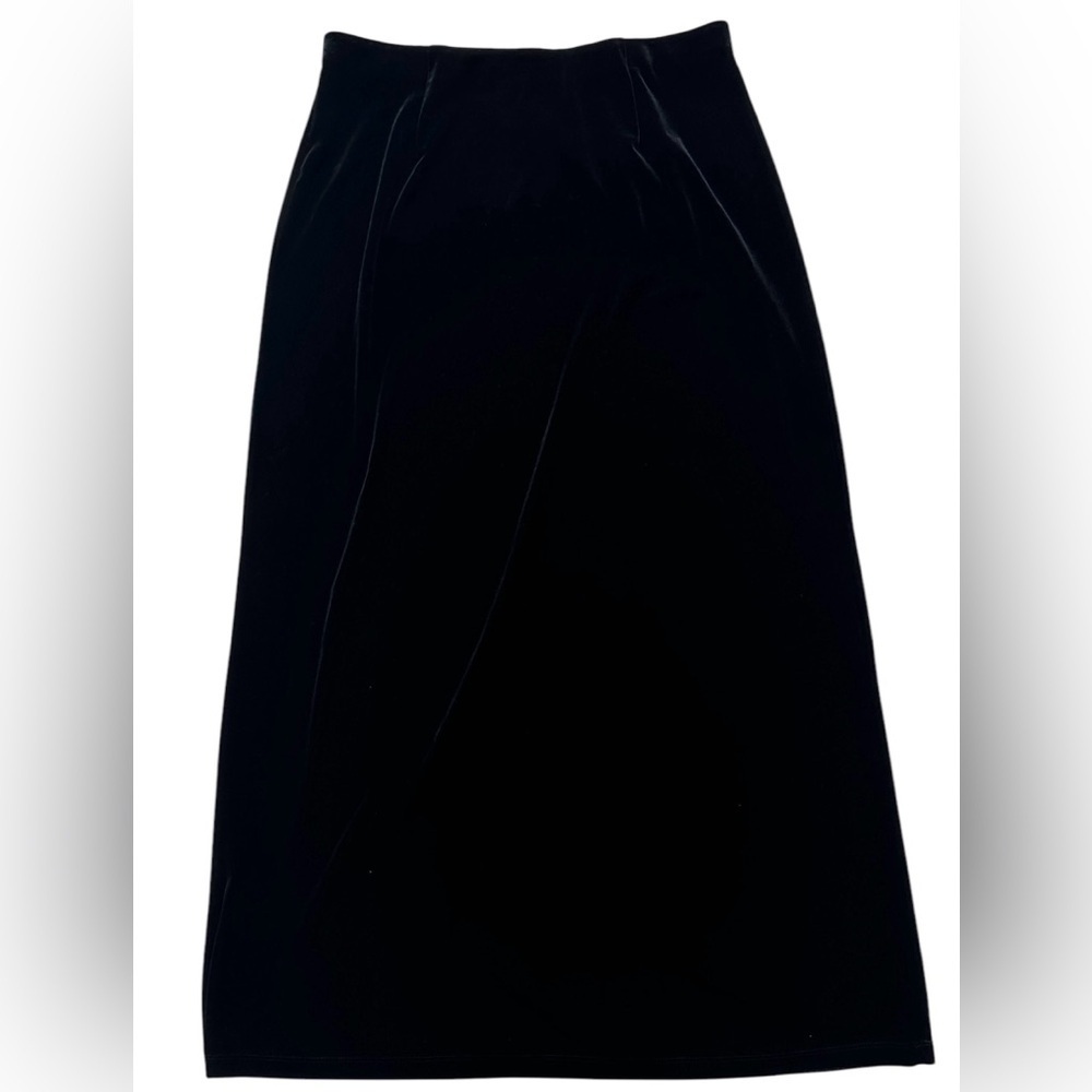 Vintage Villager Liz Claiborne Black Velour Modest Long Skirt Women’s Medium